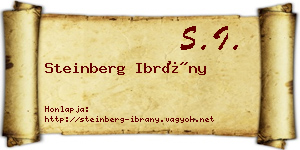 Steinberg Ibrány névjegykártya